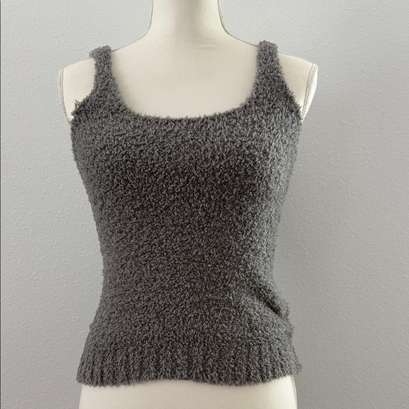 SKIMS Charcoal Fuzzy Knit Tank Top - Picture 1 of 3
